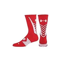 under armour ua undeniable crew youth chaussettes de sport pour homme l rouge - rouge/blanc