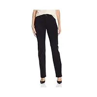 nydj women's marilyn straight leg jeans, black - pocket stitch, 0