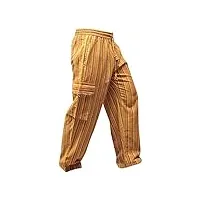 shopoholic fashion unisexe rayures multicolores wideleg sidepocket hippie pantalon - orange mix, 3xl
