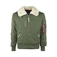 alpha industries alpha indutries injector iii blouson bomber pour homme, sage-green, large