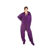 combinaison pour adulte - pyjama - unisexe - forever lazy - violet - small