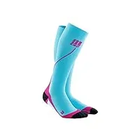 cep - progressive+ run socks 2.0 - chaussettes de course - femme - bleu (turquoise/rose) - taille: ii