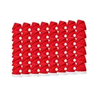 bonnets chapeau de noël (wm-32) | pour adultes | rouge et blanc en feutre avec pompon | taille unique (288 pieces)