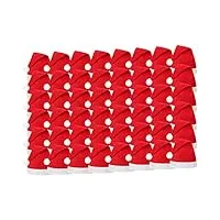 bonnets chapeaux de noël (wm-32) | pour adultes | rouge et blanc en feutre avec pompon | taille unique (500 pieces)