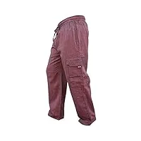shopoholic fashion homme poche latérale léger coton bohème hippie pantalon - marron, xxx-large