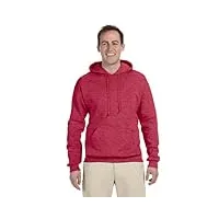 jerzees men's adult pullover hooded sweatshirt, vintage heather red, small