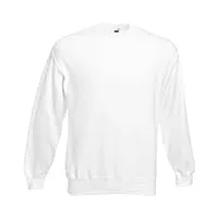 fruit of the loom ss024m sweat-shirt, blanc (white), large homme