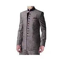 inmonarch mariage tempting gris 3 pc jodhpuri costume jo249s50 60 or 5xl (hauteur 163 cm bis 170 cm) gris foncÉ