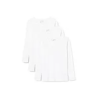berydale chemise à manches longues et col rond en 100 % coton, femmes, blanc (lot de 3), m