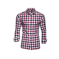 kayhan chemise pour homme slim fit - rouge - large
