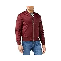 urban classics basic bomber jacket homme, rouge (burgundy 606)., xxl