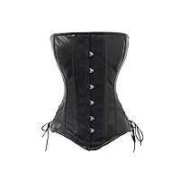 luvsecretlingerie femme gothique 26 double os en acier overbuste minceur cuir corsets et bustiers #8152-le