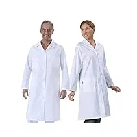 blouse blanche de travail polycoton 3 poches laboratoire medecine medicale industrie t9-68/70