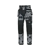 snickers 69028704154 flexiwork pantalon de travail avec poches holster taille 154 camouflage gris/noir