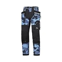 snickers 69028604256 flexiwork pantalon de travail avec poches holster taille 256 camouflage bleu marine/noir