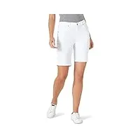 lee women's relaxed fit bermuda short, white, 6