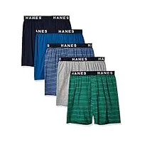 hanes men's 5pack 100% cotton knit boxer shorts boxers underwear, 5xl