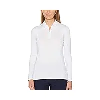 callaway long sleeve opti-shield 1/4-zip mock pullover jacket, blanc, m femme