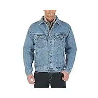 wrangler rugged wear unlined denim jacket blouson en jean, bleu foncé, 4x homme