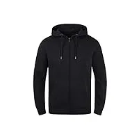 solid bertizip veste en sweat zippé sweat-shirt À capuche pour homme À capuche doublure polaire avec fermeture Éclair, taille:l, couleur:black (9000)