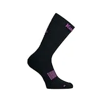 kempa - logo classic socks - chaussettes de handball - dessous renforcé - confort maximal - noir/rose - fr : xl (taille fabricant : 46-50)