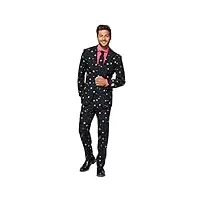 opposuits prom suits for men – pac-man – comes with jacket, pants and tie in funny designs costume d39homme, noir, 40 homme