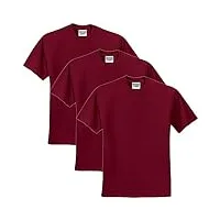 jerzees lot de 3 t-shirts à manches courtes pour homme - rouge - xxxxx-large