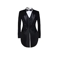 allthemen costume homme queue de morue tuxedo mariage party habit à queue cérémonie, noir(3 pcs), xxl