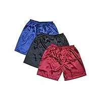 tony & candice hommes boxer shorts sous-vêtements en satin, (3 pack) (l)