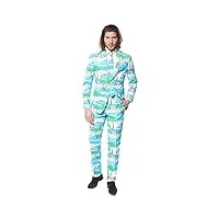 opposuits crazy prom suits for men – flaminguy – comes with jacket, pants and tie in funny designs costume d39homme, bleu, 44 homme