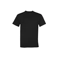 jerzees men's stitching crew neck polyester t-shirt, black, m (pack of 10)