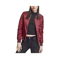 urban classics ladies basic bomber jacket blouson femme, rouge-rot (burgundy 606), 38 (taille fabricant: m)