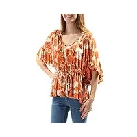 free people womens butterfly sleeves floral print pullover top multi xs