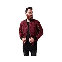 urban classics homme veste bomber bicolore contrastée blouson, burgundy/black, l