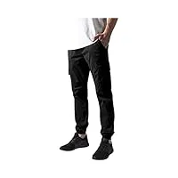 urban classics washed cargo twill jogging pants pantalon homme - noir - noir (7) - 38
