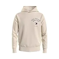 tommy hilfiger arched varsity hoody mw0mw33641 sweat à capuche, beige (calico), s homme