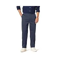 amazon essentials pantalon chino infroissable, plat à l’avant, coupe classique (grandes tailles disponibles) homme, bleu marine, 38w / 30l