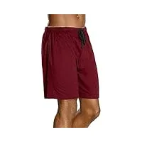 hanes men's jersey lounge drawstring shorts w/logo waistband 2pk_biking rd/bk_s