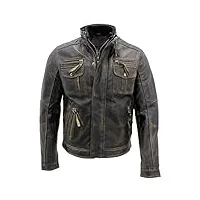 noir chaud vintage brando veste motard en cuir pour hommes 4xl