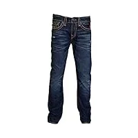 true religion men's geno super t slim fit jean with back flap pockets, block city, 30