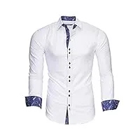 kayhan homme chemise royal paisley white/blue (s)