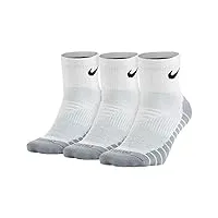 nike u nk evry max cush ankle 3pr chaussettes mixte adulte, white/wolf grey/(black), fr : xl (taille fabricant : xl)