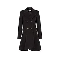 la crème - femmes laine et cachemire veste dames hiver double boutonnage mimi london manteau - noir, uk 10/eu 36/us 8/s
