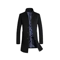 vogstyle homme manteau de laine simple boutonnage hiver noir xl
