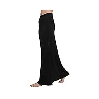 urban goco jupe yoga de femmes Élastique en forme de cocon À taille haute longue maxi jupe de large ouverture noir xl