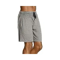 hanes men's jersey lounge drawstring shorts, active grey heather/black, xl