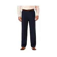 haggar cool 18 pro pantalon de taille extensible pour homme - bleu - 36w x 32l