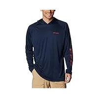 columbia terminal tackletm sweat à capuche, homme grande taille, 1536174, coll navy sunset red logo, 4x/tall