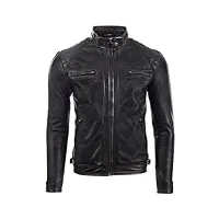 aviatrix veste de mode en cuir veritable pour hommes avec un design d'épaule (44t9),noir,l / poitrine=41pouce