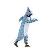 wotogold animal requin pyjamas unisexe costumes cosplay pour adultes bleu,m
